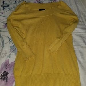 Gap Round Neck Mustard Yellow Lightweight Sweater